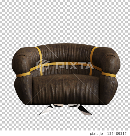 armchair isolate on a transparent background, comfortable furniture for home interior, 3D illustration, cg render armchair isolate on a transparent background, comfortable furniture for home interior, 3D illustration, cg render 135489315