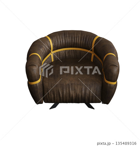 armchair isolate on a transparent background, comfortable furniture for home interior, 3D illustration, cg render armchair isolate on a transparent background, comfortable furniture for home interior, 3D illustration, cg render 135489316