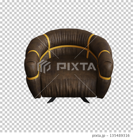 armchair isolate on a transparent background, comfortable furniture for home interior, 3D illustration, cg render armchair isolate on a transparent background, comfortable furniture for home interior, 3D illustration, cg render 135489316