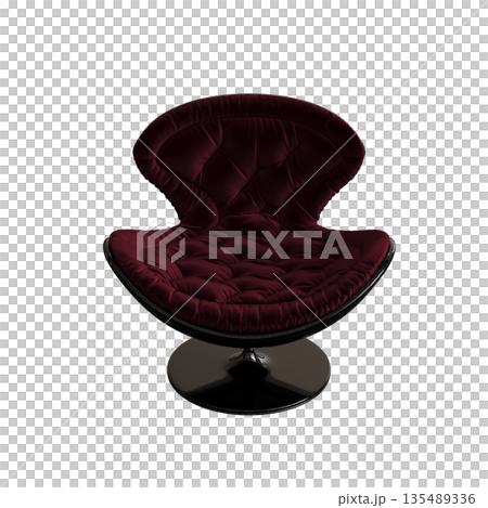 armchair isolate on a transparent background, comfortable furniture for home interior, 3D illustration, cg render 135489336
