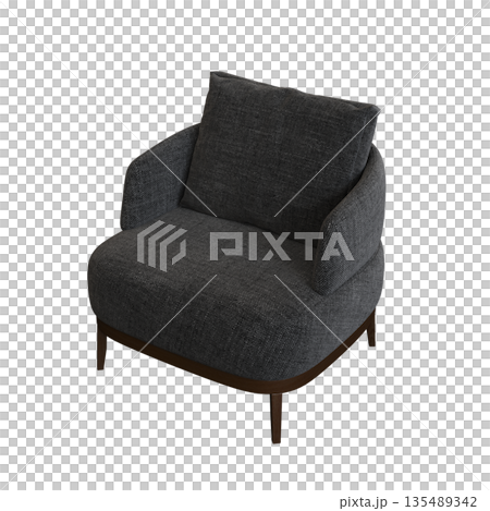 armchair isolate on a transparent background, comfortable furniture for home interior, 3D illustration, cg render armchair isolate on a transparent background, comfortable furniture for home interior, 3D illustration, cg render 135489342