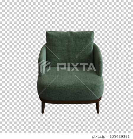 armchair isolate on a transparent background, comfortable furniture for home interior, 3D illustration, cg render armchair isolate on a transparent background, comfortable furniture for home interior, 3D illustration, cg render 135489351