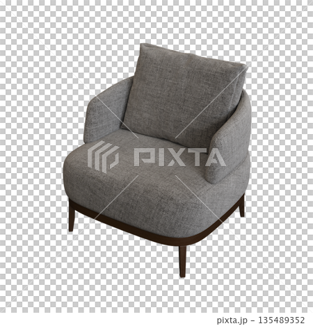 armchair isolate on a transparent background, comfortable furniture for home interior, 3D illustration, cg render armchair isolate on a transparent background, comfortable furniture for home interior, 3D illustration, cg render 135489352