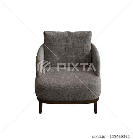 armchair isolate on a transparent background, comfortable furniture for home interior, 3D illustration, cg render 135489356