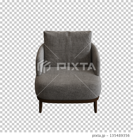 armchair isolate on a transparent background, comfortable furniture for home interior, 3D illustration, cg render 135489356