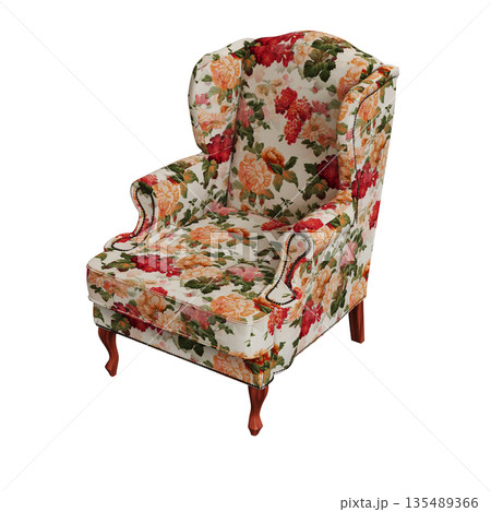 armchair isolate on a transparent background, comfortable furniture for home interior, 3D illustration, cg render 135489366