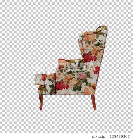 armchair isolate on a transparent background, comfortable furniture for home interior, 3D illustration, cg render armchair isolate on a transparent background, comfortable furniture for home interior, 3D illustration, cg render 135489367