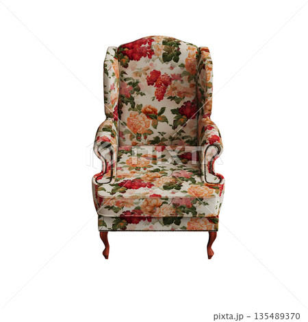 armchair isolate on a transparent background, comfortable furniture for home interior, 3D illustration, cg render 135489370