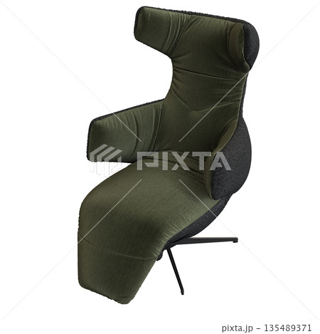 armchair isolate on a transparent background, comfortable furniture for home interior, 3D illustration, cg render 135489371