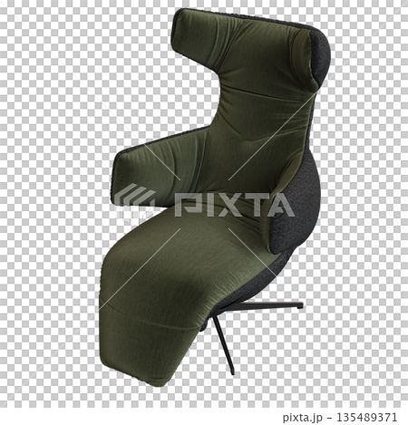 armchair isolate on a transparent background, comfortable furniture for home interior, 3D illustration, cg render 135489371