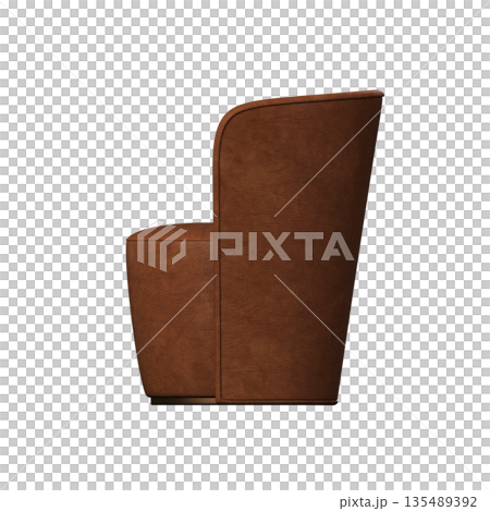 armchair isolate on a transparent background, comfortable furniture for home interior, 3D illustration, cg render 135489392