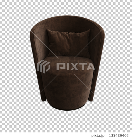 armchair isolate on a transparent background, comfortable furniture for home interior, 3D illustration, cg render armchair isolate on a transparent background, comfortable furniture for home interior, 3D illustration, cg render 135489405