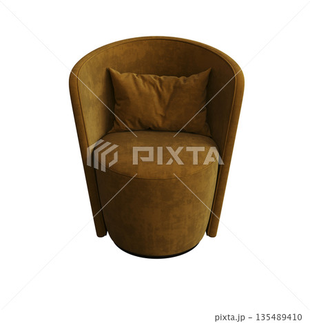 armchair isolate on a transparent background, comfortable furniture for home interior, 3D illustration, cg render armchair isolate on a transparent background, comfortable furniture for home interior, 3D illustration, cg render 135489410