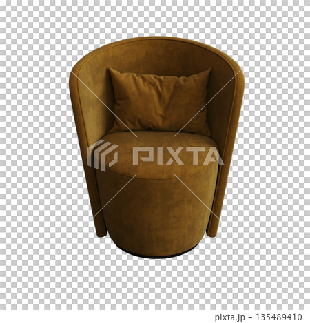armchair isolate on a transparent background, comfortable furniture for home interior, 3D illustration, cg render armchair isolate on a transparent background, comfortable furniture for home interior, 3D illustration, cg render 135489410