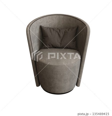 armchair isolate on a transparent background, comfortable furniture for home interior, 3D illustration, cg render armchair isolate on a transparent background, comfortable furniture for home interior, 3D illustration, cg render 135489415