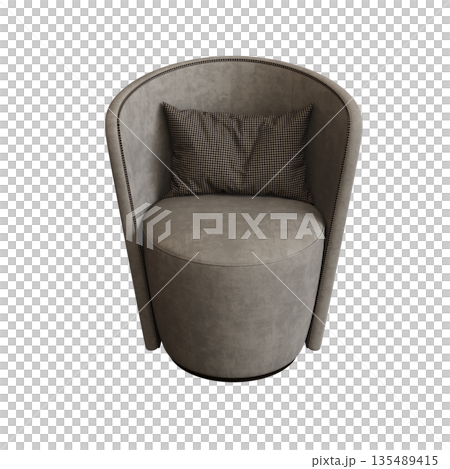 armchair isolate on a transparent background, comfortable furniture for home interior, 3D illustration, cg render armchair isolate on a transparent background, comfortable furniture for home interior, 3D illustration, cg render 135489415