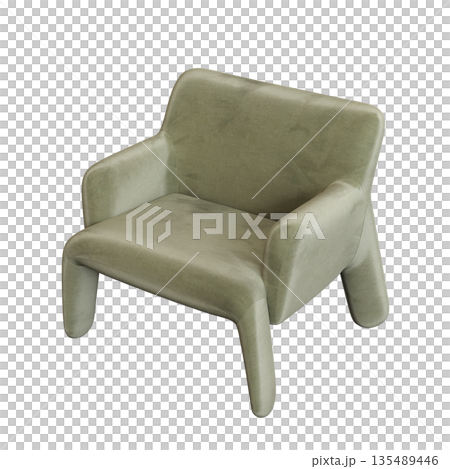 armchair isolate on a transparent background, comfortable furniture for home interior, 3D illustration, cg render armchair isolate on a transparent background, comfortable furniture for home interior, 3D illustration, cg render 135489446