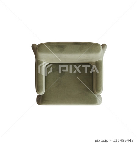 armchair isolate on a transparent background, comfortable furniture for home interior, 3D illustration, cg render 135489448