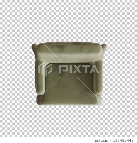 armchair isolate on a transparent background, comfortable furniture for home interior, 3D illustration, cg render 135489448