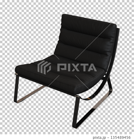 armchair isolate on a transparent background, comfortable furniture for home interior, 3D illustration, cg render 135489456