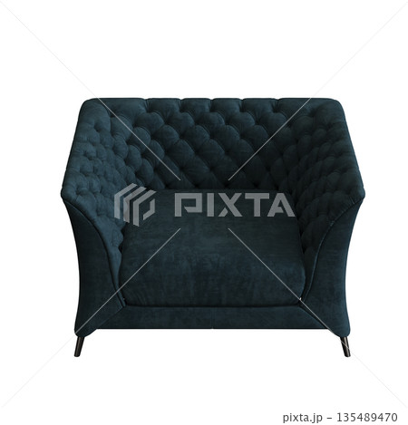 armchair isolate on a transparent background, comfortable furniture for home interior, 3D illustration, cg render 135489470