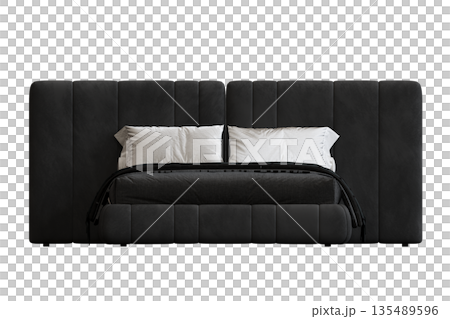 bed isolate on a transparent background, interior furniture, 3D illustration, cg render bed isolate on a transparent background, interior furniture, 3D illustration, cg render 135489596