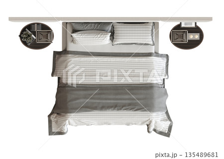 bed isolate on a transparent background, interior furniture, 3D illustration, cg render bed isolate on a transparent background, interior furniture, 3D illustration, cg render 135489681