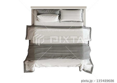 bed isolate on a transparent background, interior furniture, 3D illustration, cg render bed isolate on a transparent background, interior furniture, 3D illustration, cg render 135489686