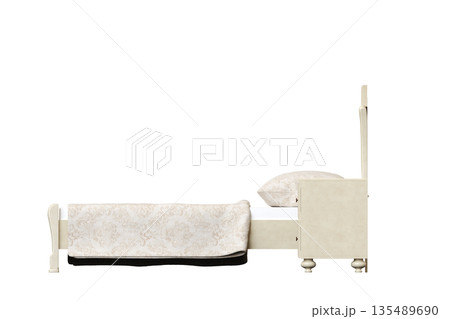 bed isolate on a transparent background, interior furniture, 3D illustration, cg render bed isolate on a transparent background, interior furniture, 3D illustration, cg render 135489690