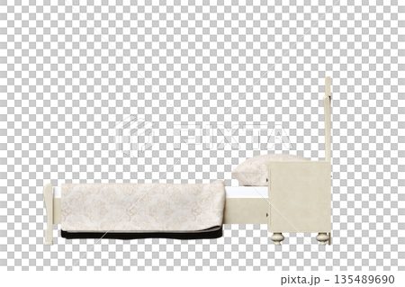 bed isolate on a transparent background, interior furniture, 3D illustration, cg render bed isolate on a transparent background, interior furniture, 3D illustration, cg render 135489690