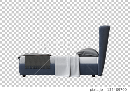bed isolate on a transparent background, interior furniture, 3D illustration, cg render bed isolate on a transparent background, interior furniture, 3D illustration, cg render 135489700