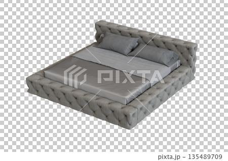 bed isolate on a transparent background, interior furniture, 3D illustration, cg render bed isolate on a transparent background, interior furniture, 3D illustration, cg render 135489709