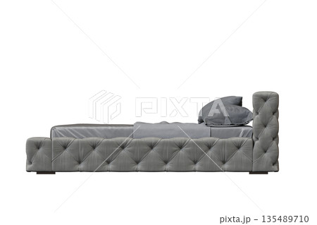 bed isolate on a transparent background, interior furniture, 3D illustration, cg render bed isolate on a transparent background, interior furniture, 3D illustration, cg render 135489710