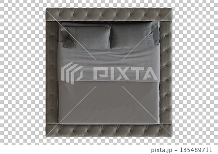 bed isolate on a transparent background, interior furniture, 3D illustration, cg render bed isolate on a transparent background, interior furniture, 3D illustration, cg render 135489711