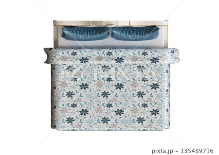 bed isolate on a transparent background, interior furniture, 3D illustration, cg render bed isolate on a transparent background, interior furniture, 3D illustration, cg render 135489716