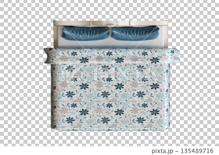 bed isolate on a transparent background, interior furniture, 3D illustration, cg render bed isolate on a transparent background, interior furniture, 3D illustration, cg render 135489716