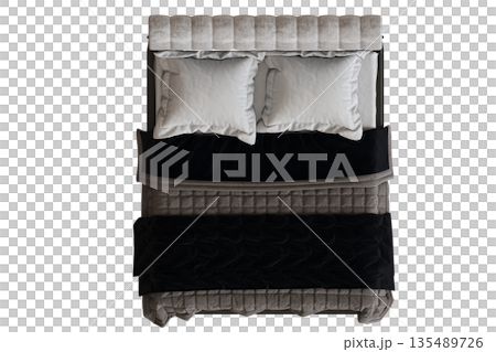 bed isolate on a transparent background, interior furniture, 3D illustration, cg render bed isolate on a transparent background, interior furniture, 3D illustration, cg render 135489726