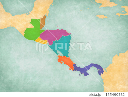 Map of Central America 135490382