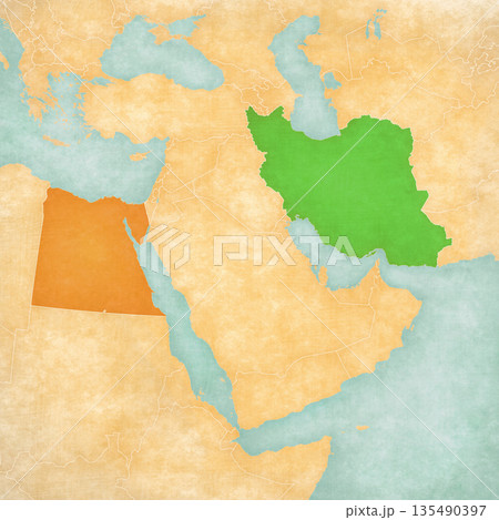 Map of Middle East - Egypt and Iran Map of Middle East - Egypt and Iran 135490397