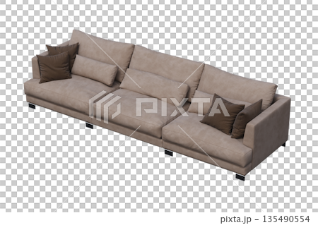 sofa isolate on a transparent background, interior furniture, 3D illustration, cg render 135490554