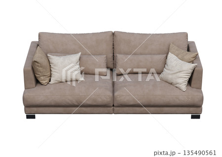 sofa isolate on a transparent background, interior furniture, 3D illustration, cg render 135490561