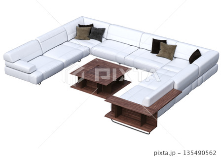 sofa isolate on a transparent background, interior furniture, 3D illustration, cg render sofa isolate on a transparent background, interior furniture, 3D illustration, cg render 135490562