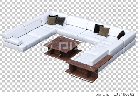 sofa isolate on a transparent background, interior furniture, 3D illustration, cg render sofa isolate on a transparent background, interior furniture, 3D illustration, cg render 135490562