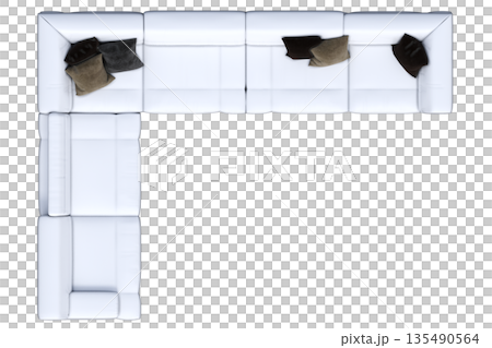 sofa isolate on a transparent background, interior furniture, 3D illustration, cg render 135490564