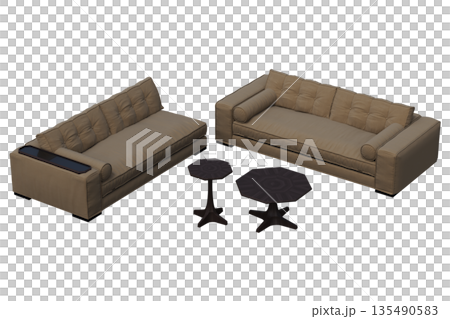 sofa isolate on a transparent background, interior furniture, 3D illustration, cg render 135490583