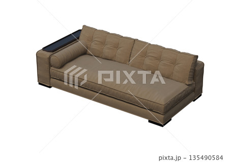 sofa isolate on a transparent background, interior furniture, 3D illustration, cg render 135490584