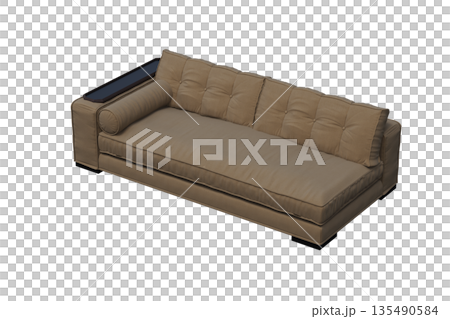 sofa isolate on a transparent background, interior furniture, 3D illustration, cg render 135490584