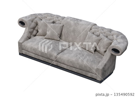 sofa isolate on a transparent background, interior furniture, 3D illustration, cg render 135490592