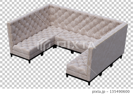 sofa isolate on a transparent background, interior furniture, 3D illustration, cg render 135490600