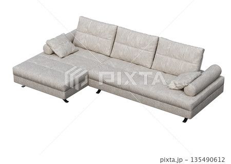 sofa isolate on a transparent background, interior furniture, 3D illustration, cg render sofa isolate on a transparent background, interior furniture, 3D illustration, cg render 135490612